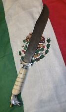 Vintage Large Engraved Mexican Knife W/ Leather Sheath picture