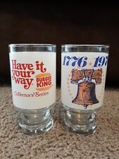BURGER KING BICENNTENIAL COLLECTORS SERIES LOT OF 2 GLASS CUPS 1776-1976 picture