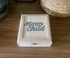 New custom handmade moon child 6” wood trinket box wooden lidded jewelry boho picture