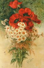 Postcard Beautiful Flower Bouquet Red And White Charming Colors picture