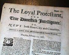 Very Rare & Early 17th Century London England Publication 1681 British Newspaper picture