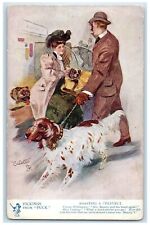 c1910's Picking From Puck Roasting A Chestnut Dogs Oilette Tuck's Postcard picture