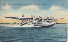 Pan American Clipper Postcard Miami Florida Linen 1940s picture