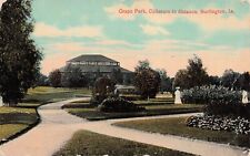 Crapo Park Coliseum Burlington Iowa Early 1900s Danville Cancel Vtg Postcard E13 picture