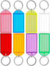 Uniclife 40 Pieces Key Tags 2 Inch Plastic Key Chain Tags, 8 Colors picture