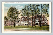 Toledo OH, Scott High School Building, Street View, Ohio c1922 Vintage Postcard picture