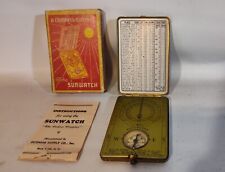 Vtg 1921 Brass SUNWATCH - Outdoor Supply Co Compass Sundial w Box & Instructions picture