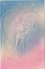 1908 Very Fine Impressed Valentine Cupid Bow Arrows Air Brushed Color Postcard picture