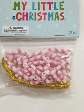 MY LITTLE CHRISTMAS 1 INCH MINI CANDY CANE ORNAMENTS 24 PACK picture