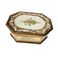 Vintage Gold Wooden Music Jewelry Floral Box Rain Drops Keep Falling on My Head picture