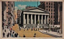 Postcard US Sub-Treasury New York City Federal Hall White Border Vintage  picture