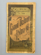 1895 GRAND DETOUR PLOW Co FARM Machinery Pocket Memo Ledger DIXON Illinois Adv picture