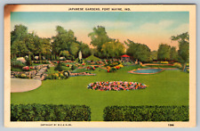c1940s Japanese Gardens Fort Wayne Indiana Vintage Postcard picture