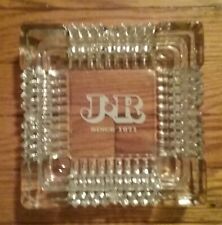 🔥Vintage J R CIGARS Since 1971 Large Heavy Crystal 3 Pound ASHTRAY 7 X 7 picture