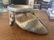 Antique Large MOOSE HOOF TAXIDERMY ASHTRAY CABIN HUNTING ELK picture