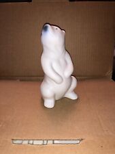 Bisque Porcelain Ceramic Sitting Polar Bear Figurine Christmas Decoration picture
