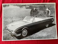 Big Vintage Car Picture. 1961 Thunderbird Convertible.  12x18, B/W, Top Down picture