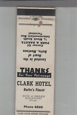 Matchbook Cover Clark Hotel Butte, MT picture