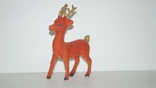 Vintage Christmas Reindeer Deer Plastic Figurine with Felt picture