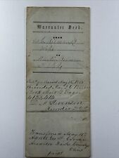 1855 Greenville, Ohio Darke County Warranty Deed May 15, 1855 Pre Civil War picture