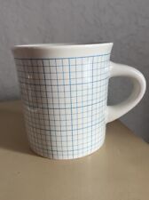 FISHS EDDY Vintage Rare Graph Paper Design Coffee Mug 16 Oz Architecture Grid picture