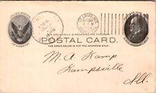 US Postal Card, 1904, Double Cancel, McKinley, Receipt from Saddle Maker   picture