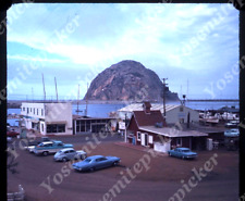 sl72  Original slide 1967 Morro Bay California Rock parking lot cars 166a picture