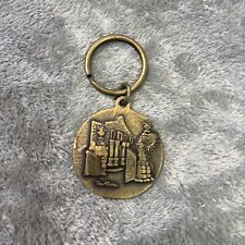 VTG Remember The Alamo Bronze Informational Souvenir Keychain EUC picture