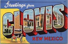 Vintage CLOVIS, New Mexico Large Letter Postcard / Curteich Linen c1937 - Unused picture