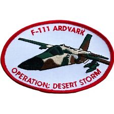 Vintage Operation Desert Storm F-111 Ardvark Sew On Oval Patch 4.5”x3” picture