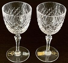 Pair of 2 NOS Vintage Bayel Wine Crystal Drink Glass Orleans France E&R Labels picture