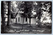 Waubun MN Postcard RPPC Photo Cabin #2 Nemec Resort White Earth Lake Vintage picture