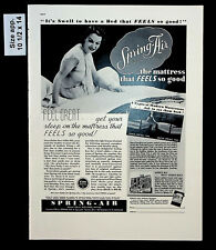 1937 Spring-Air Mattress Furniture Woman Bed Sleep Green Vintage Print Ad 30795 picture