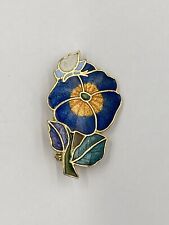 Vintage Vibrant Blue Flower Lapel Pin Brooch picture