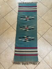 Vintage Chimayo Wool Rug Or Table Runner Southwestern Weaving .Large . 57x 20 picture