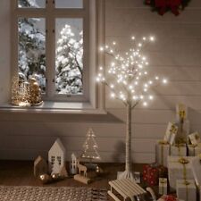 vidaXL Christmas Tree 128 LEDs 4 ft Cold White Willow Indoor Outdoor picture