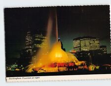 Postcard Night Skyline Buckingham Fountain Chicago Illinois USA North America picture