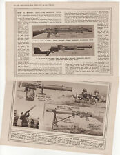 WW1 Print How It Works The Machine Rifle Lewis Gun & Hotchkiss Mitrailleuse 1915 picture