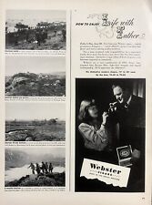 Vtg Print Ad 1943 Webster Cigar WW2 Retro Home Bar Office Fathers Day Wall Art picture