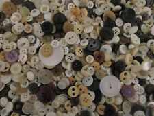 Huge Mixed Lot Vintage Buttons 1 1/2 Lbs. Used Clean Washed White Black Colors picture