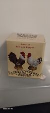 Vintage Collectible Cracker Barrel Ceramic Rooster Hen Salt & Pepper Shaker Set picture