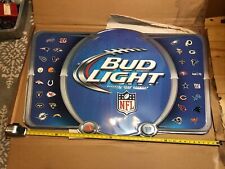 NOS Original Box Bud Light Nfl Football Metal Sign Very Large Have 3 Never Hung picture