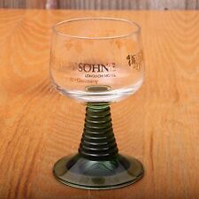 Vintage German Schmitt Sohne Green Ribbed Cordial Wine Glass Goblet picture
