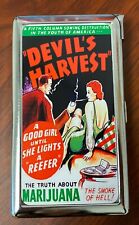 Devils Harvest 100's Size Cigarette Case with built in lighter Wallet picture