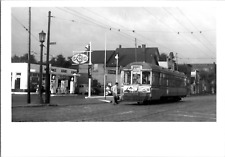 Cleveland Railway Co Trolley Sohio Gas Station Americana 1950s Vintage Photo picture