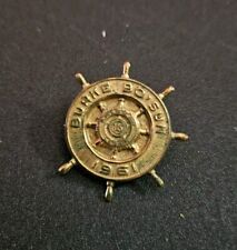 Vintage 1961 American Legion Burke Bo’sun Ship’s Wheel Veteran Brass Pin picture