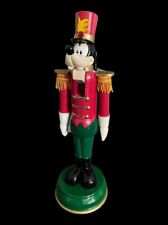 Vintage Disney 17” Goofy Nutcracker Soldier Marching Band Solid Wood Collectible picture