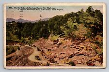 On The Colorado Springs Canon City Highway Colorado Vintage Posted 1922 Postcard picture