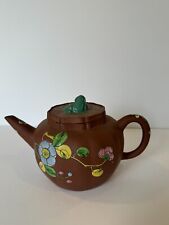Antique Chinese 19th/20th Century Yixing Floral Enamel Teapot Charity DS67 picture