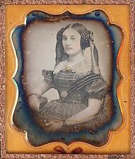 Pretty Young Lady Intricately Braided Hair Ribbons 1/6 Plate Daguerreotype T510 picture
